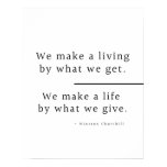 We Make a Life By What We Give. Churchill Quote Poster We Make a Life By What We Give. Churchill Quote Poster