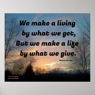 WE MAKE A LIVING WINSTON CHURCHILL POSTER