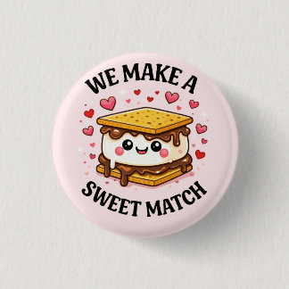 We Make A Sweet Match — Cute and Asthetic Patches Button