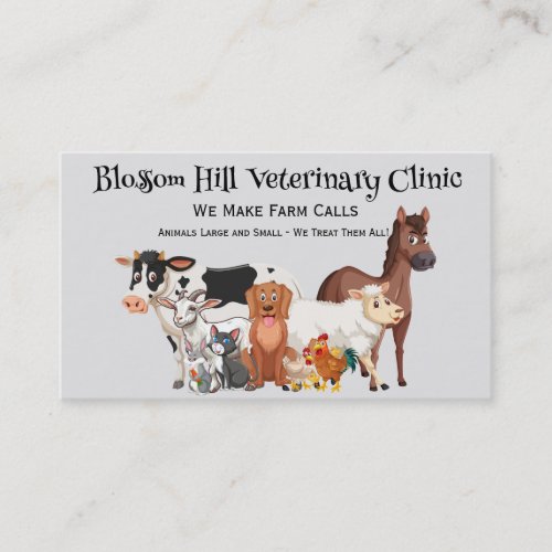 We Make Farm Calls Large Animal Veterinary  Business Card