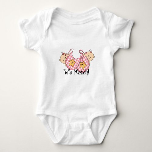 We Match Peeking Twins with Bibs 2 Girls Baby Bodysuit