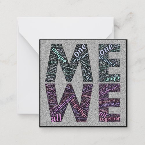 We Me Union All Together Mini Note Card
