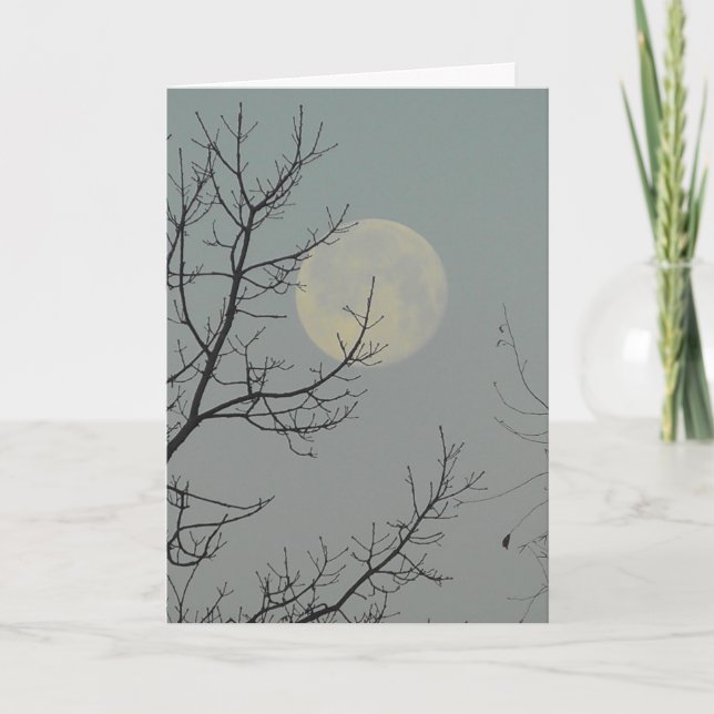 We might be miles apart, Miss You Moon Photo Card (Front)