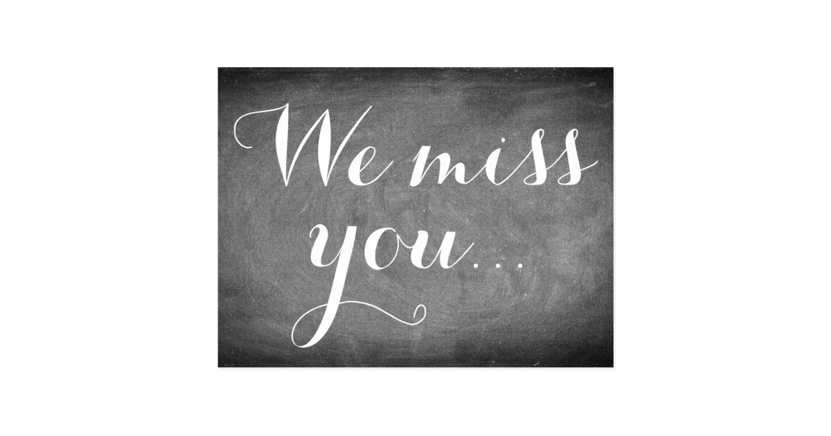 We Miss You Handwriting Typography Black White Postcard Zazzle We Miss You Handwriting Typography Black White Postcard Zazzle