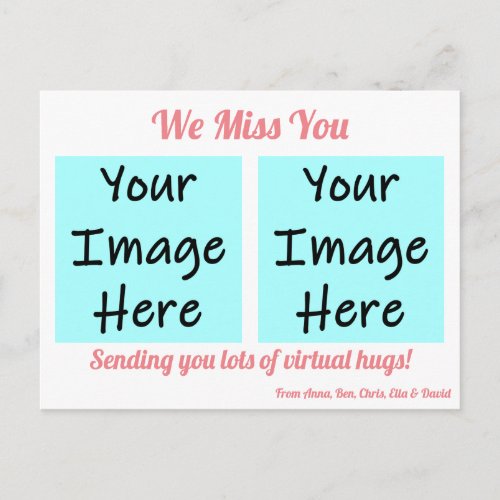 We Miss You Personalised Postcard