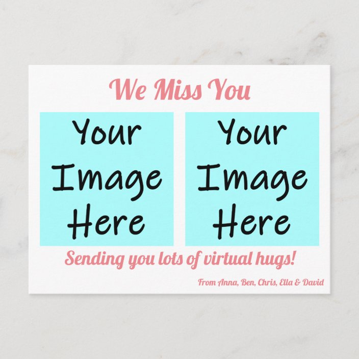 We Miss You Personalised Postcard | Zazzle.com