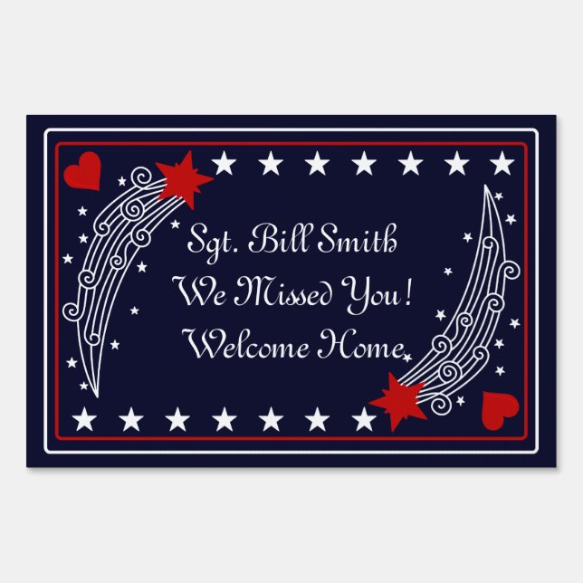 We Missed You! Welcome Home (Add Your Text) Sign (Front)