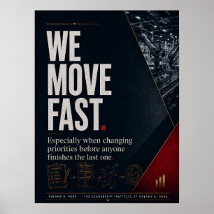 We Move Fast Corporate Leadership Satire Poster