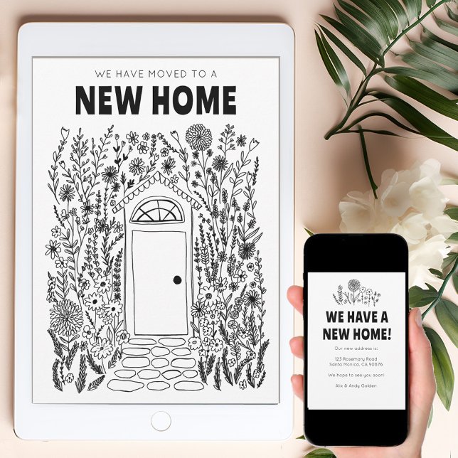 We Moved Address Change Garden Door Digital Card (We Have Moved Address Change Garden Door Digital Invitation electronic card)