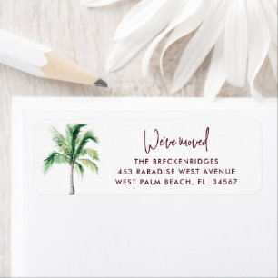 We Moved Beach Palm Tree Return Address Label