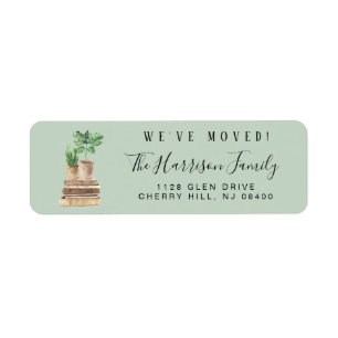 We Moved Boho Plants Sage Return Address Label