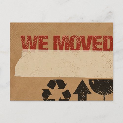 We Moved Cardboard Box Postcard