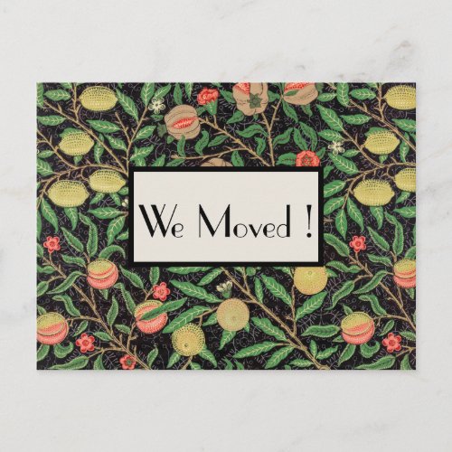We Moved Classic Floral Post Card