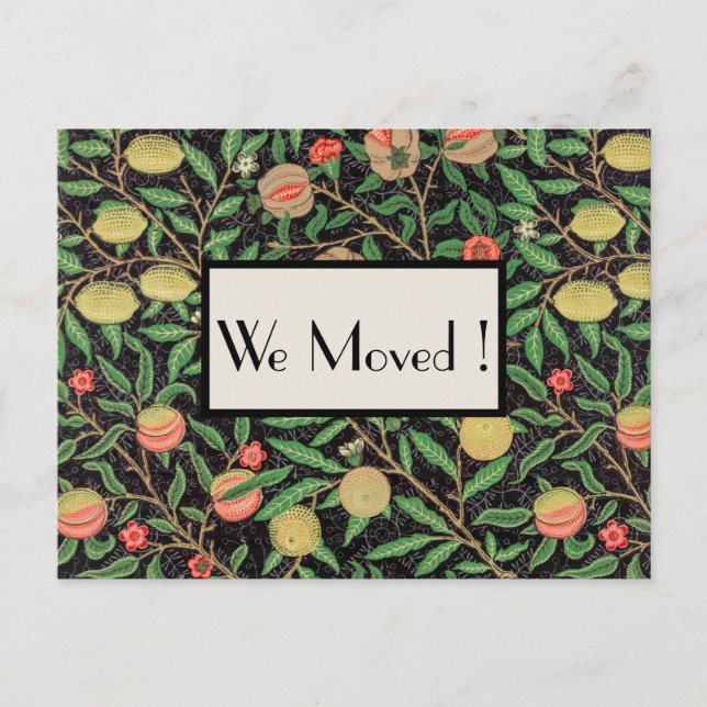 We Moved Classic Floral Post Card (Front)