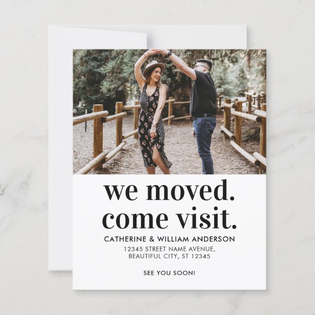 We Moved Come Visit Photo Moving Announcement  (Front)