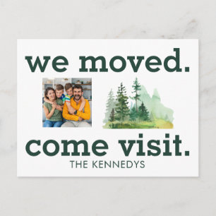 We Moved Come Visit Woodland Moving Photo Announcement Postcard