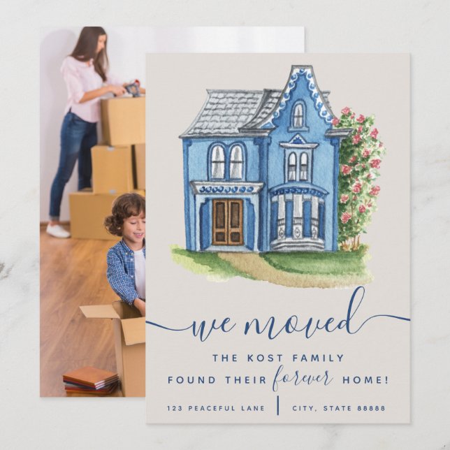 We Moved Found Our Forever Home Announcement Cards (Front/Back)