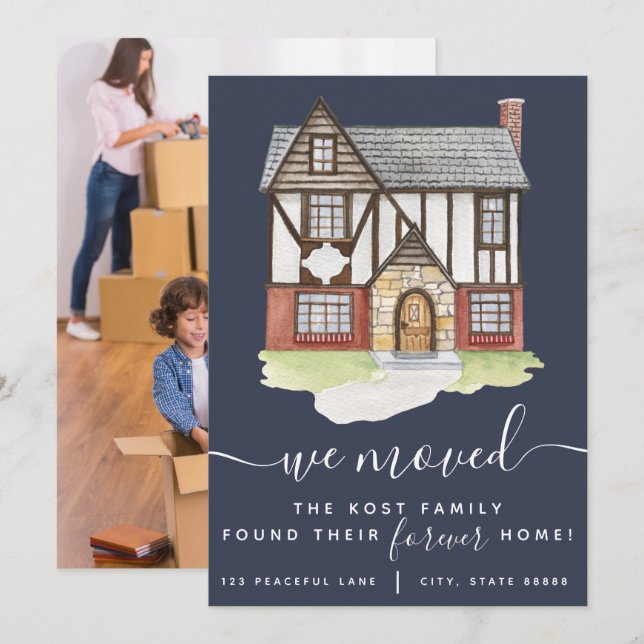 We Moved Found Our Forever Home Announcement Cards (Front/Back)