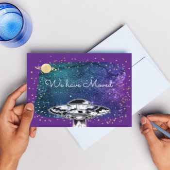 We Moved - Funny Ufo Postcard by almawad at Zazzle