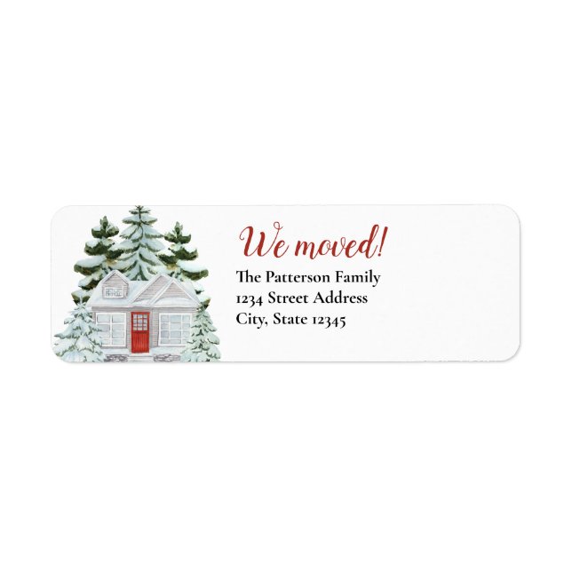 We Moved Home House Holiday Label (Front)