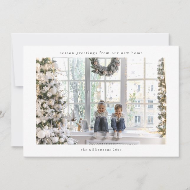 We Moved Home Message Family Christmas Photo Holiday Card (Front)