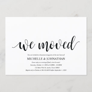 We moved Housewarming party invitation cards