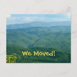We Moved! Lush rolling Mountains Address Change Announcement Postcard