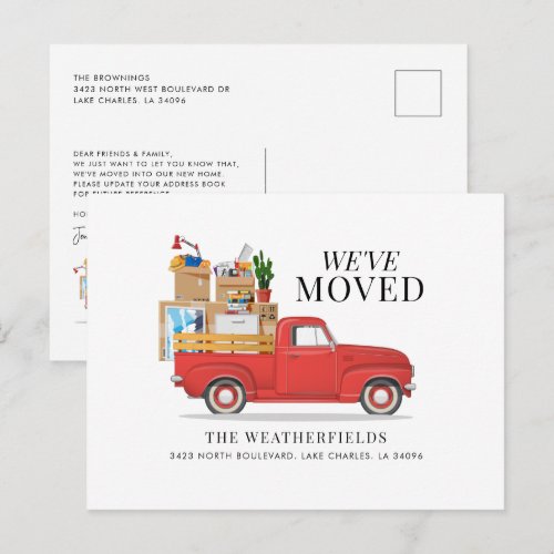 We Moved Modern New Address Notice Moving Announcement Postcard