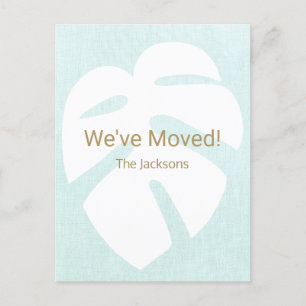 We Moved Monstera Tropical Leaf Postcard