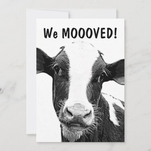 We Moved MOOO Cow Housewarming Party Invitation