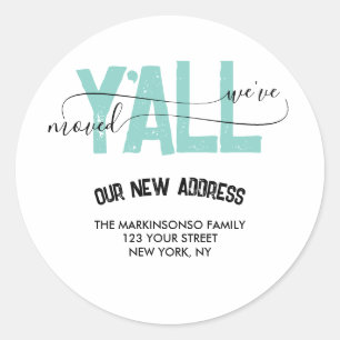 We Moved Moving Announcement new address Classic Round Sticker
