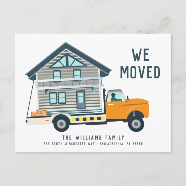 WE MOVED | Moving Truck Announcement Postcard (Front)