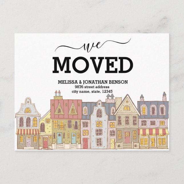 We Moved New Home Address Announcement Postcard (Front)