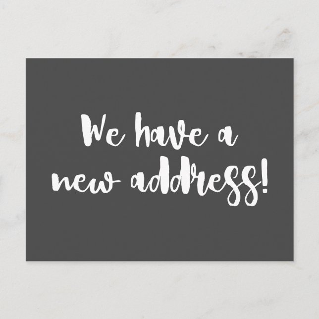 We Moved New Home | Brush Lettering in Black Postcard (Front)