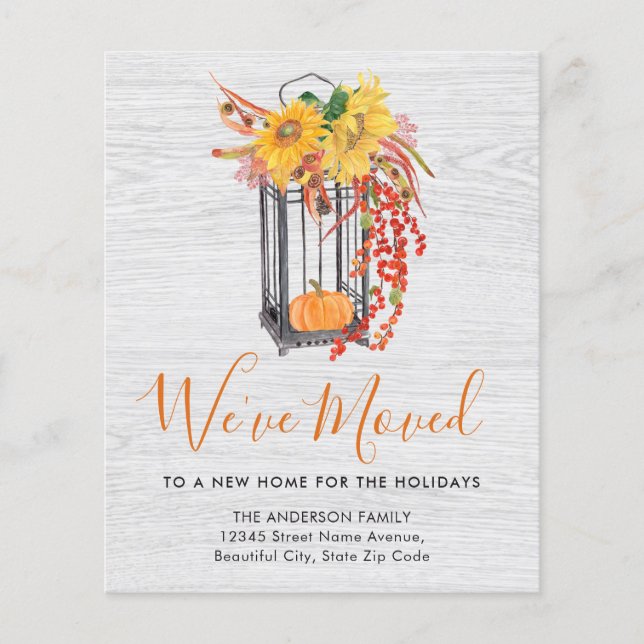 We Moved New Home Pumpkin Moving Announcement (Front)