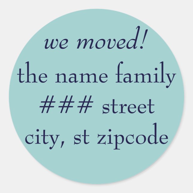 we moved! return address label - personalize info (Front)