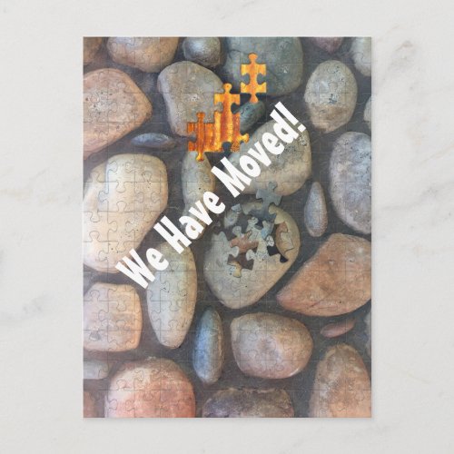 We Moved River Rock Wall Photo Template