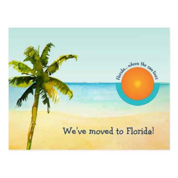 We Moved to Florida Beach Scene Change of Address Postcard We Moved to Florida Beach Scene Change of Address Postcard