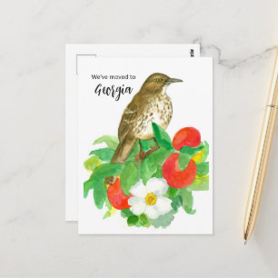 We Moved To Georgia Peaches Cherokee Rose Postcard