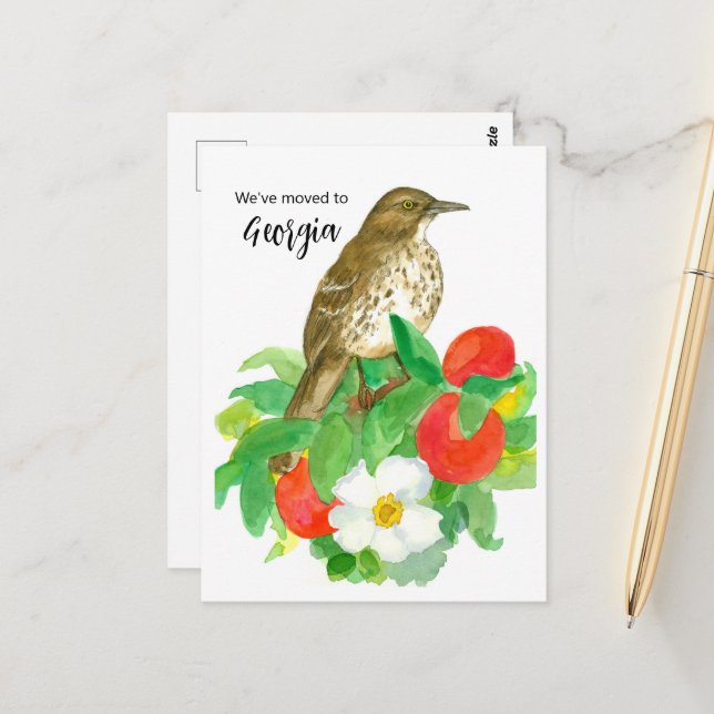 We Moved To Georgia Peaches Cherokee Rose Postcard (Front/Back In Situ)