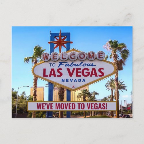 We Moved to Las Vegas New Home Announcement Postcard