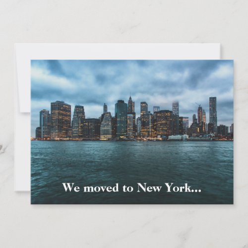 We Moved to New York City Skyline Photo Moving Announcement