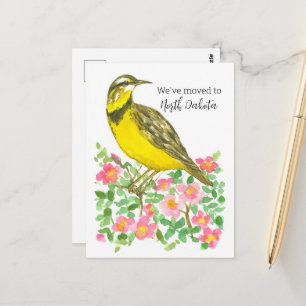 We Moved To North Dakota Meadowlark Postcard
