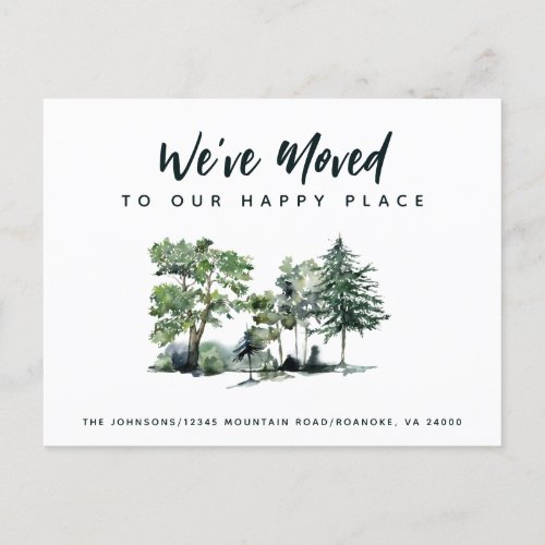 We Moved to Our Happy Place New Address Announcement Postcard