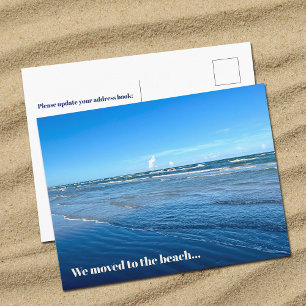 We Moved To The Beach New Home Address Moving Postcard