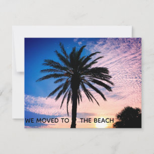 We Moved To The Beach Palm Tree Photo Home Moving Announcement