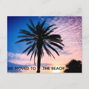 We Moved To The Beach Palm Tree Photo Home Moving Postcard