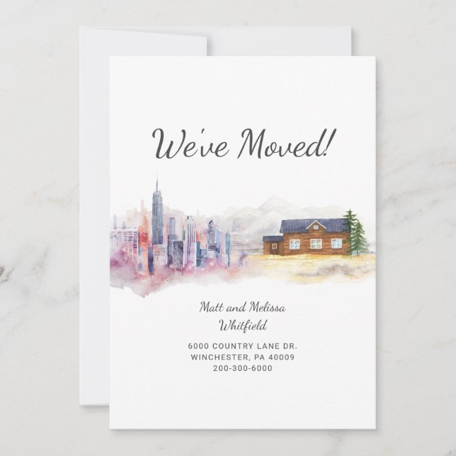 We Moved to the Country Moving Announcement (Front)