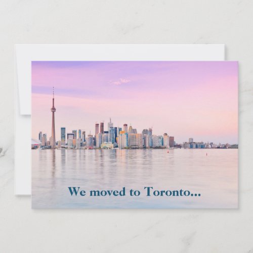 We Moved to Toronto Canada Skyline Photo Moving Announcement