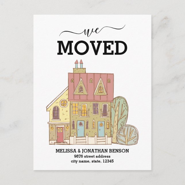 We Moved Vintage New Home Address Announcement Postcard (Front)